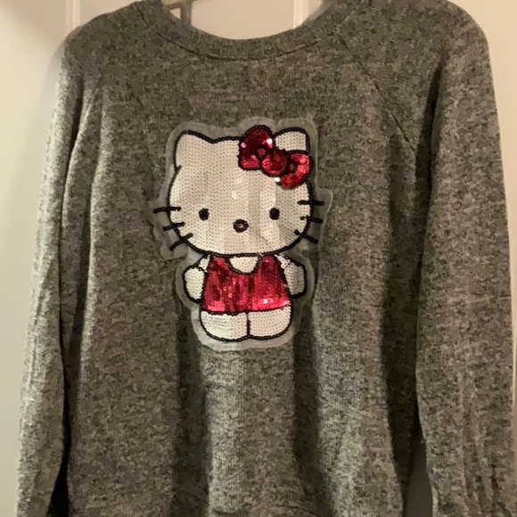 Womens Hello Kitty Sequin Long Sleeve Sweater (Large) - Picture 2 of 5